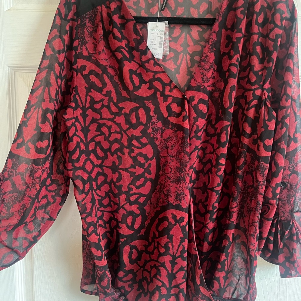 Red and Black Women's Top